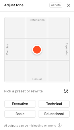 An AI-powered rewriting tool that can adjust the tone of content