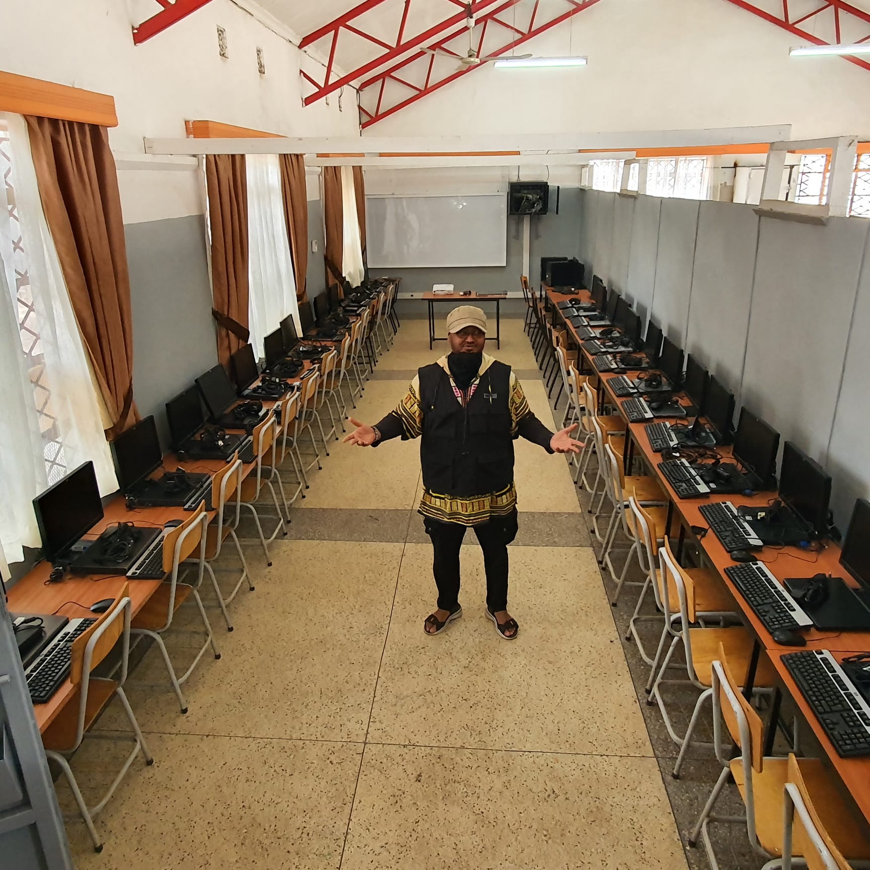 Preparing computer lab in Gatoto school